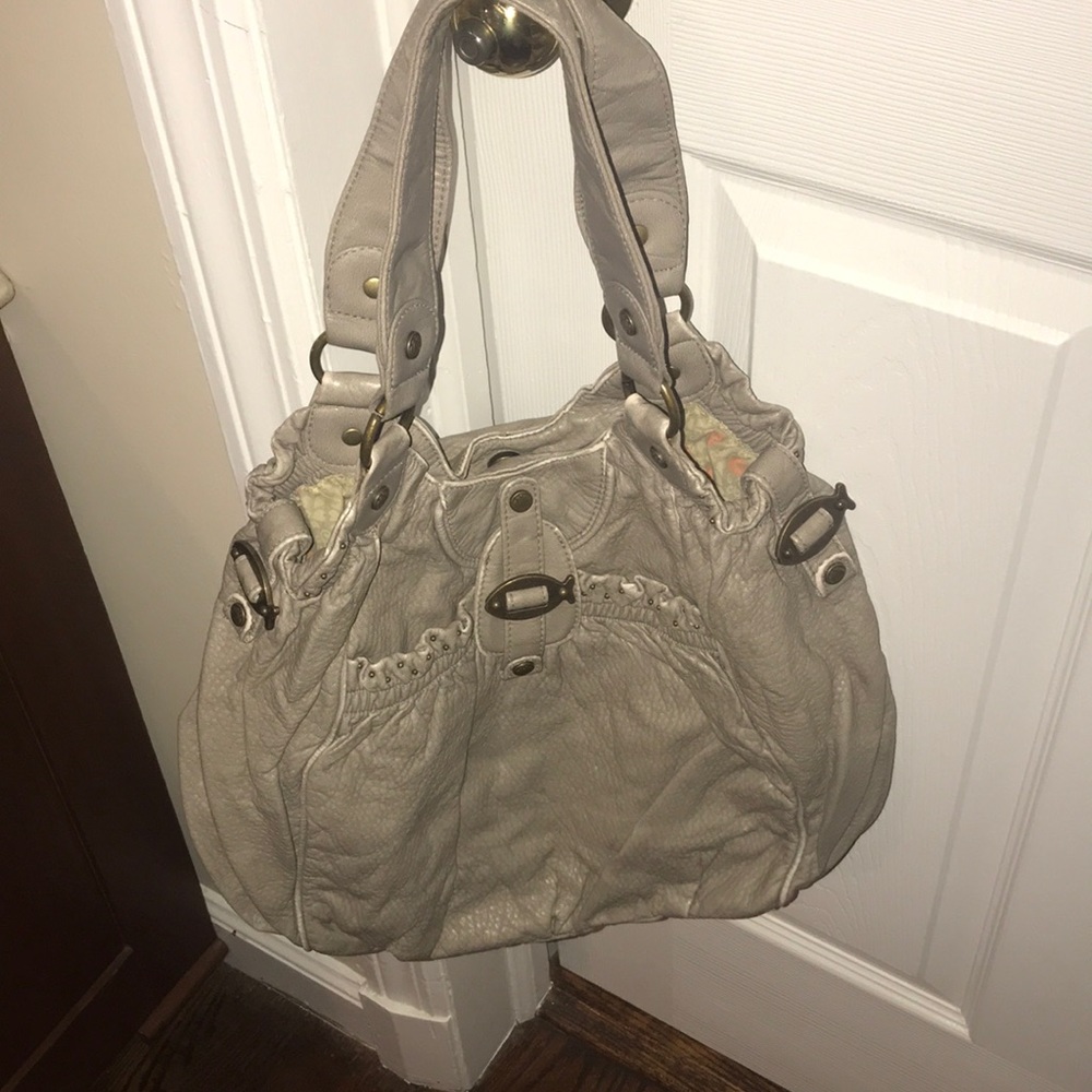 Adorable faux leather Nica satchel tote bag